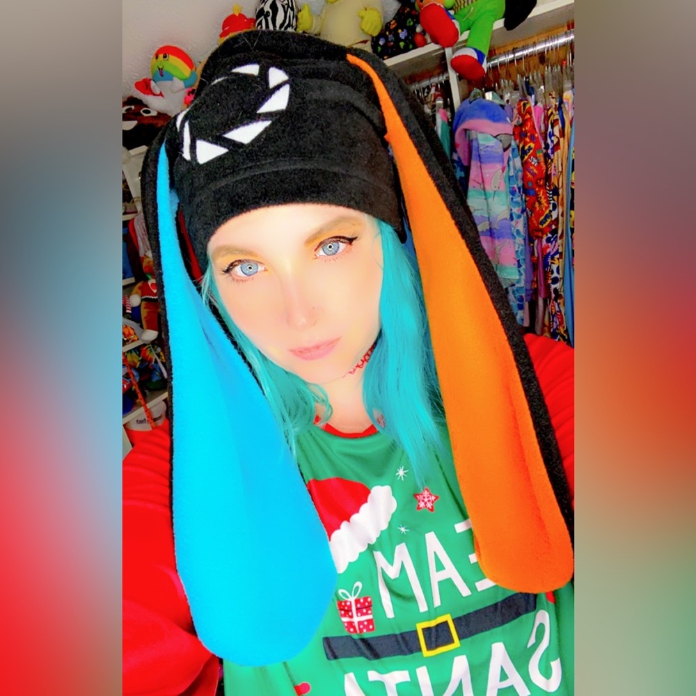 Handmade fleece portal bunny cyber winter hat